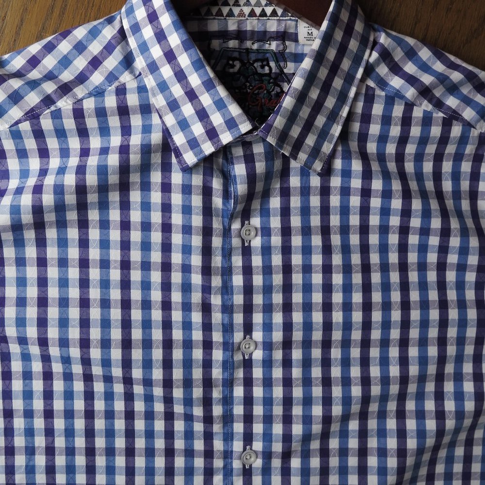 Robert Graham Backstreet LS Blue-Purple Check Shirt (M) OMG! 😎 - Picture 6 of 9